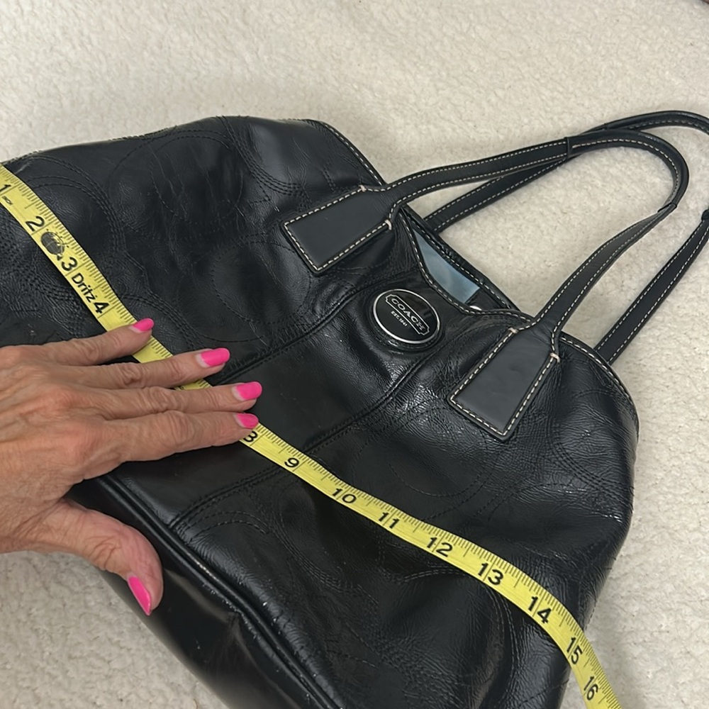 Coach Carryall Black Patent Leather Bag - Picture 9 of 13